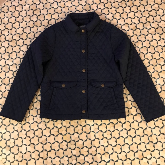 Lands’ End Kids Navy Quilted Jacket size S (7-8) - Picture 1 of 5